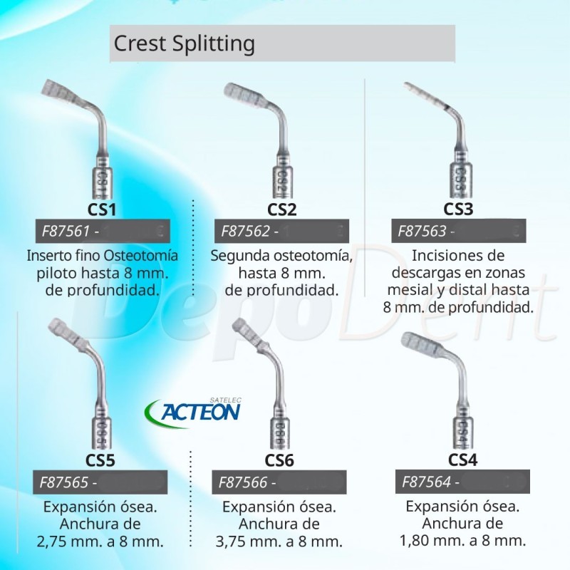 Kit Crest Splitting Insertos De Cirug A Osteotom A Expansi N