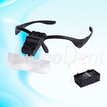 Lupas binoculares con montura + 5 lentes