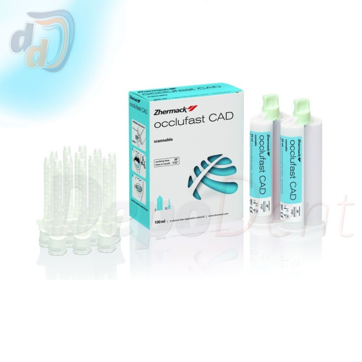 Occlufast CAD de Zhermack silicona escaneable para registro de mordida 2 cartuchos de 50 ml