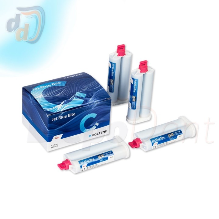Jet Blue Bite fast de Coltene silicona de adición para registro de mordida 4 cartuchos de 50 ml
