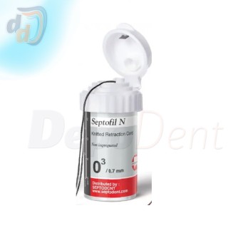 Hilo de retracción Septofil N Septodont Nº 000 ultrafino color negro frasco de 254 cm