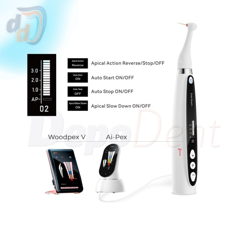 Pieza de mano Endo Smart Plus con la pantalla y los botones a la vista