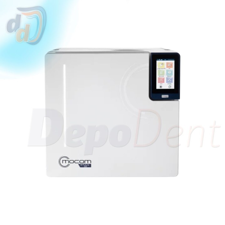 Autoclave Mocom B Futura de 22 litros cerrado con su panel de mando en la parte frontal