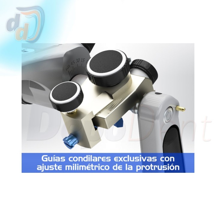 Detalle de la guía condilar de aluminio del A7 Plus-E