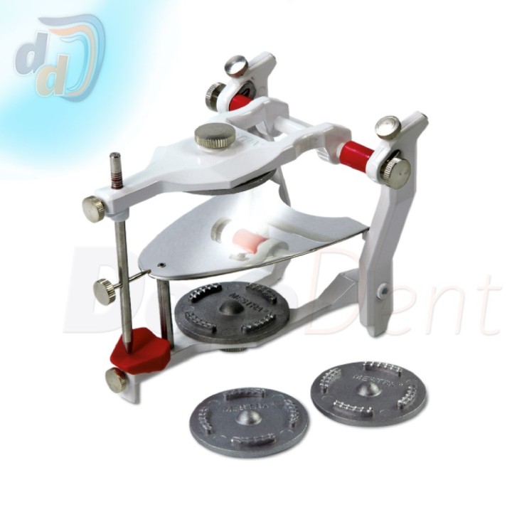 Articulador balanceado ligero Mestra con plano oclusal y bases