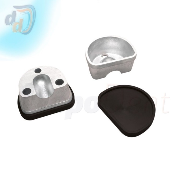 Mufla para duplicar de aluminio Mestra con tapa de goma negra