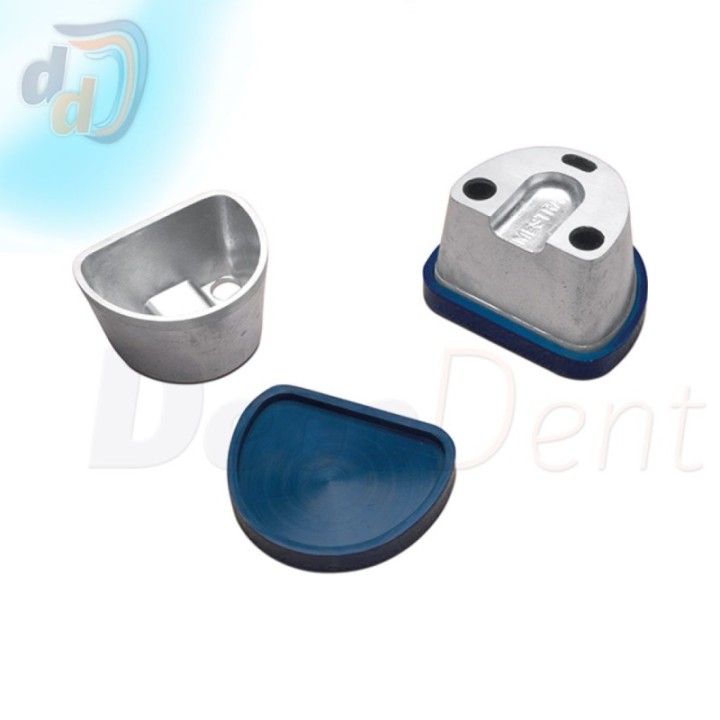 Mufla para duplicar de aluminio Mestra con tapa de goma azul