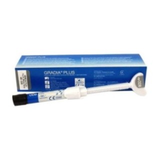 Jeringa y caja de GRADIA PLUS Heavy Body dentina opaca de GC