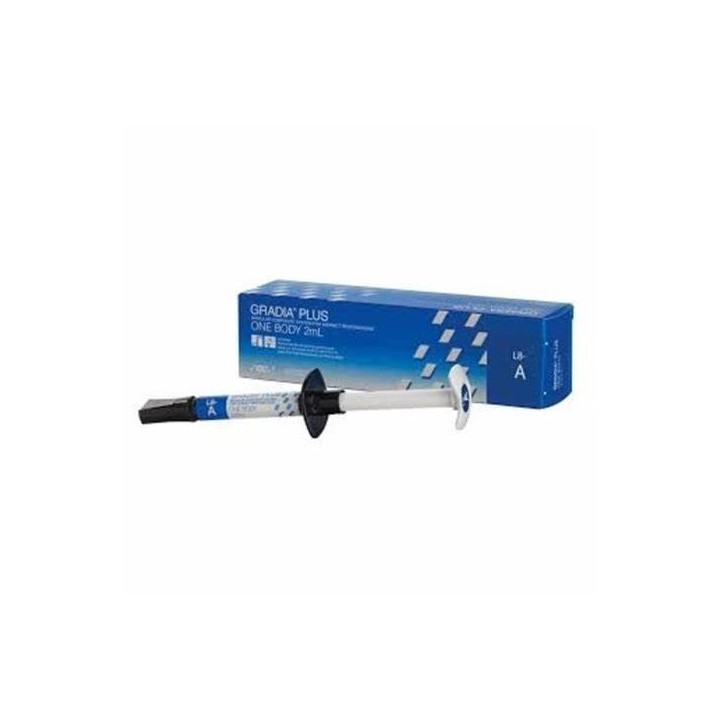 Jeringa y caja de GRADIA PLUS One Body de GC
