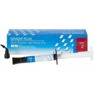 Jeringa y caja de GRADIA PLUS Gum Light Body de GC