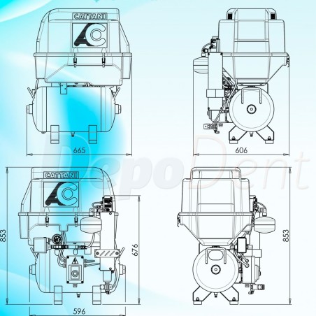 Dimensiones compresor AC 100Q