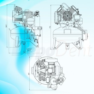 Dimensiones compresor AC 200Q