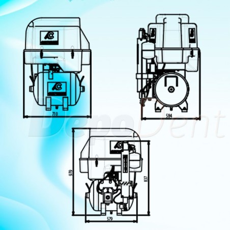 Dimensiones compresor AC 300Q