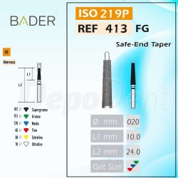 Fresa diamante 413FG Cono con Bisel 5Uds