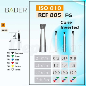 Fresa diamante 805FG Cono Invertido 5Uds