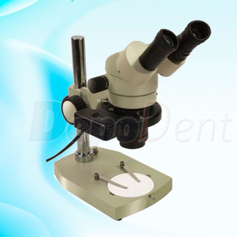 Microscopio binocular con pie para laboratorio dental