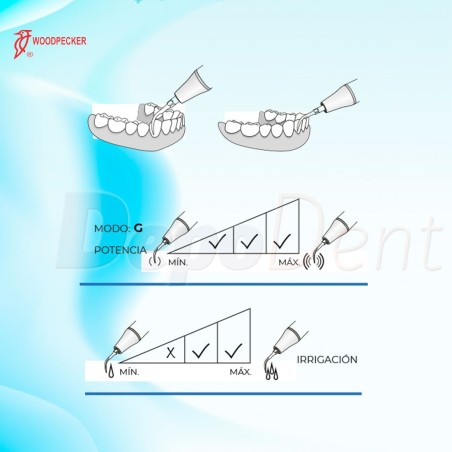 Esquema puntas ultrasonidos Woodpecker GD1