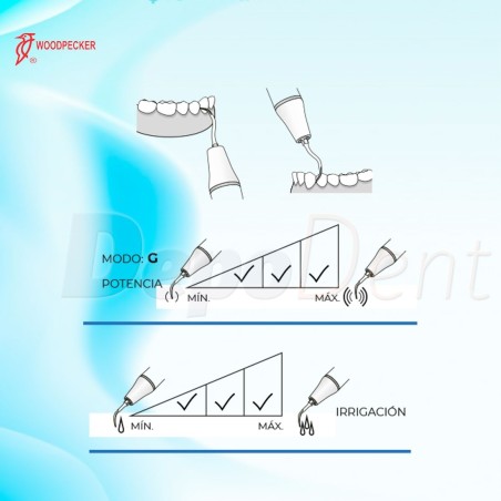 Esquema puntas ultrasonidos Woodpecker GD10