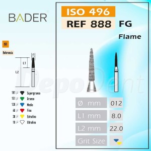 Fresa diamante 888-FG Aguja 5Uds