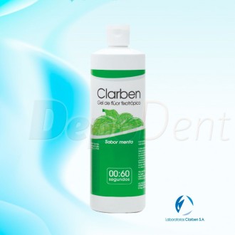 Gel de fluor Clarben sabor Menta 500ml indicador nivel