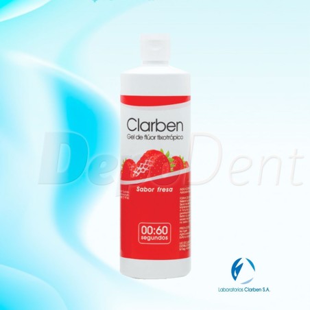 Gel de fluor Clarben sabor Fresa 500ml indicador nivel