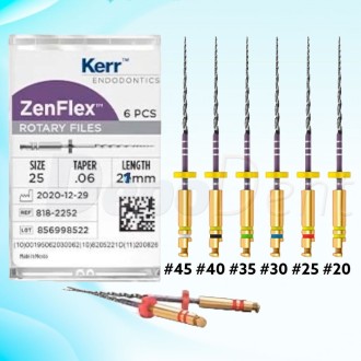 Limas NiTi ZenFlex endodóntica 21mm caja surtida