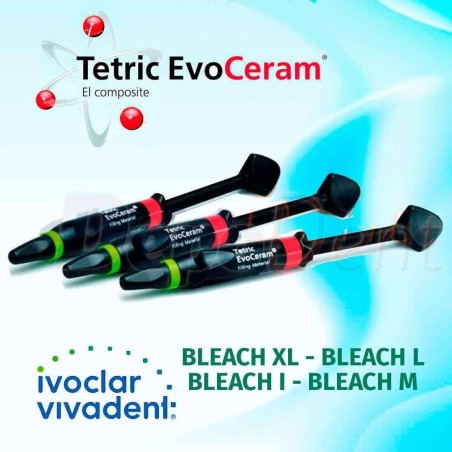 Tetric EVOCERAM Jeringa Pack Refill 3x 3gr colores Bleach