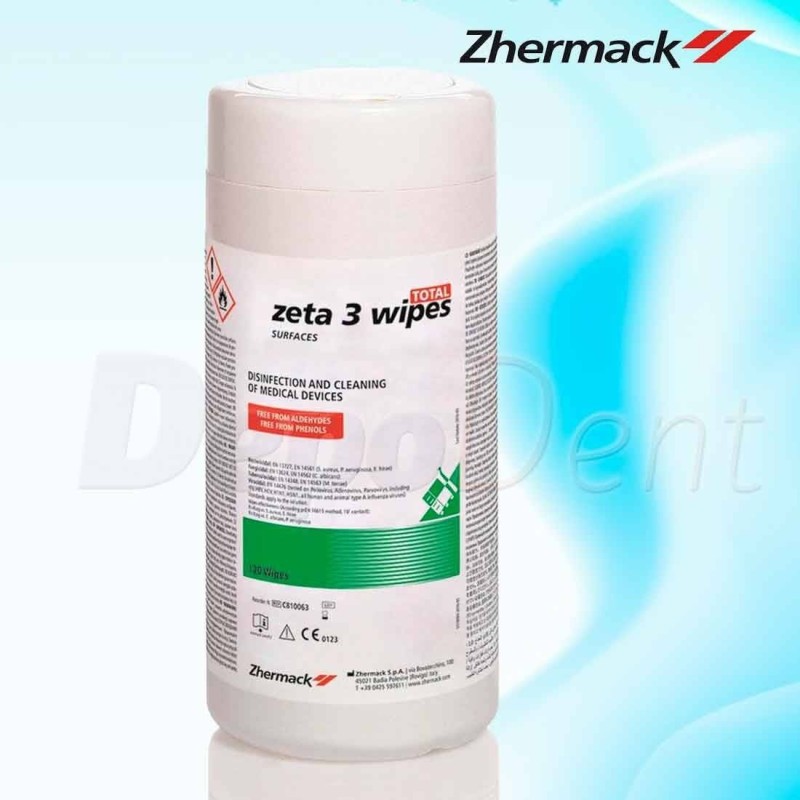 Toallitas desinfectantes Bote Zeta 3 TOTAL Zhermack