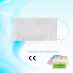 Mascarilla rectangular desechable PTC3 color blanco