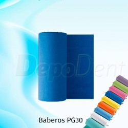 Babero desechable PG30 papel/plástico rollo 80ud azul Marino