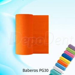Babero desechable PG30 papel/plástico rollo 80ud naranja