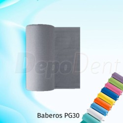 Babero desechable PG30 papel/plástico rollo 80ud gris