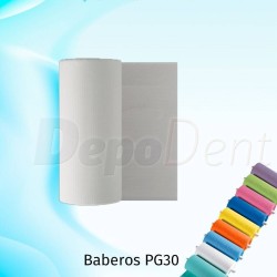 Babero desechable PG30 papel/plástico rollo 80ud blanco
