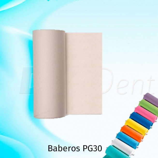 Babero desechable PG30 papel/plástico rollo 80ud Natura