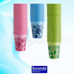 Vasos de plástico florales 200cc Monoart