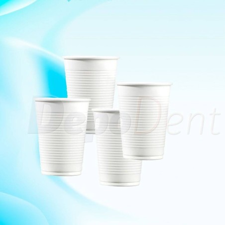 Vasos desechables biodegradables blancos