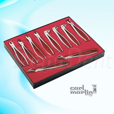 Forceps extracción Carl Martin juego 10x con estuche