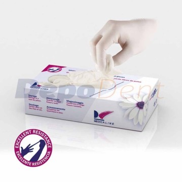 Guantes De Nitrilo Color Blanco 100Uds Medicaline de MEDICALINE