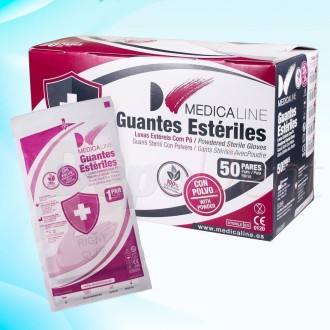 Guantes quirúrgicos estériles Látex Con polvo