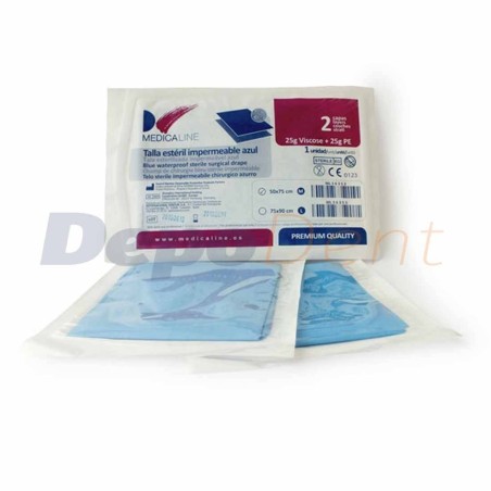 Tallas Esteril Azul M 50X75Cm 25+25G. Visc.Pe 100U de MEDICALINE