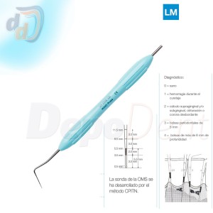 Sonda periodontal OMS extremo único